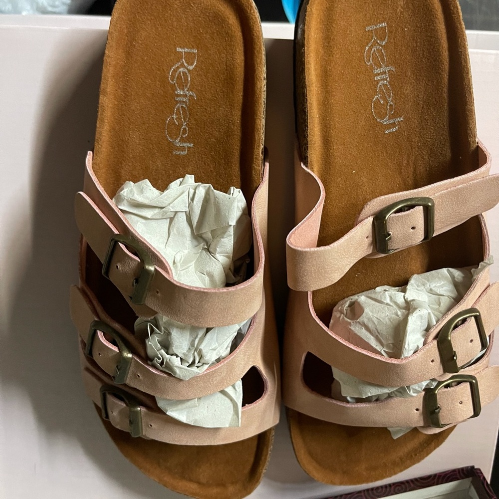 New never used still in box. Size 7 1/2 sandals